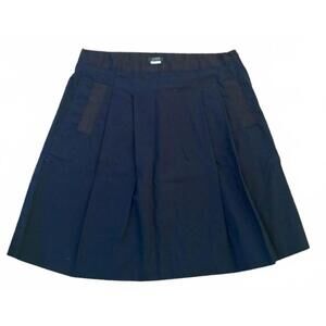 J.CREW J. Crew Navy Blue Nicky Skirt A-Line Pleated 100% Cotton 4 - LN!